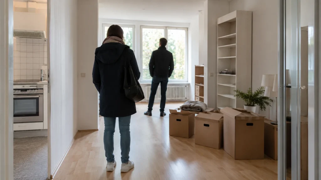 Besichtigung einer Wohnung vor privater Haushaltsauflösung