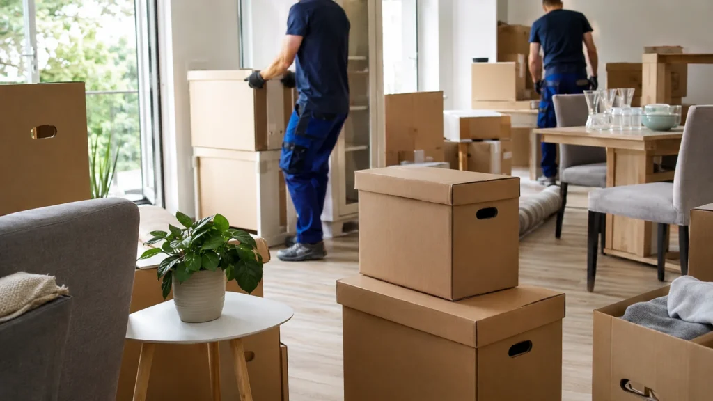 Haushaltsauflösung Kosten durch sortierte Möbel und Kartons